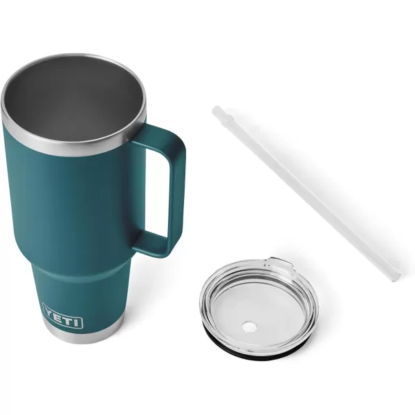 YETI Rambler 25 oz Tumbler with Handle and Straw Lid, Travel Mug Water Tumbler, Vacuum Insulated Cup with Handle, Stainless Steel, Power Pink