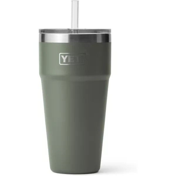 YETI Rambler 26 oz Straw Cup, Vacuum Insulated, Stainless Steel with Straw Lid, Charcoal
