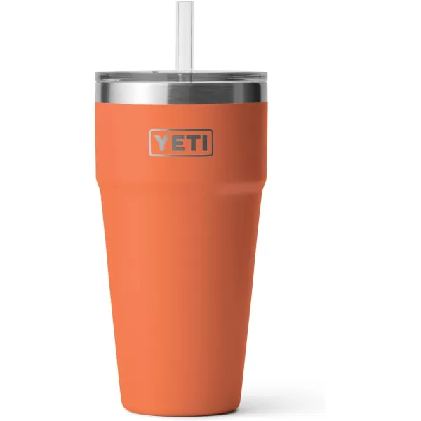 YETI Rambler 26 oz Straw Cup, Vacuum Insulated, Stainless Steel with Straw Lid, Charcoal