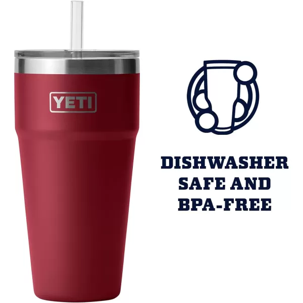 YETI Rambler 26 oz Straw Cup, Vacuum Insulated, Stainless Steel with Straw Lid, Charcoal
