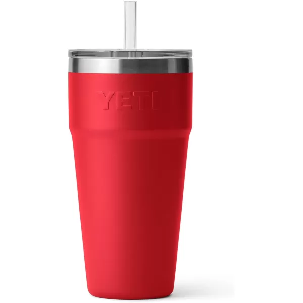 YETI Rambler 26 oz Straw Cup, Vacuum Insulated, Stainless Steel with Straw Lid, Charcoal