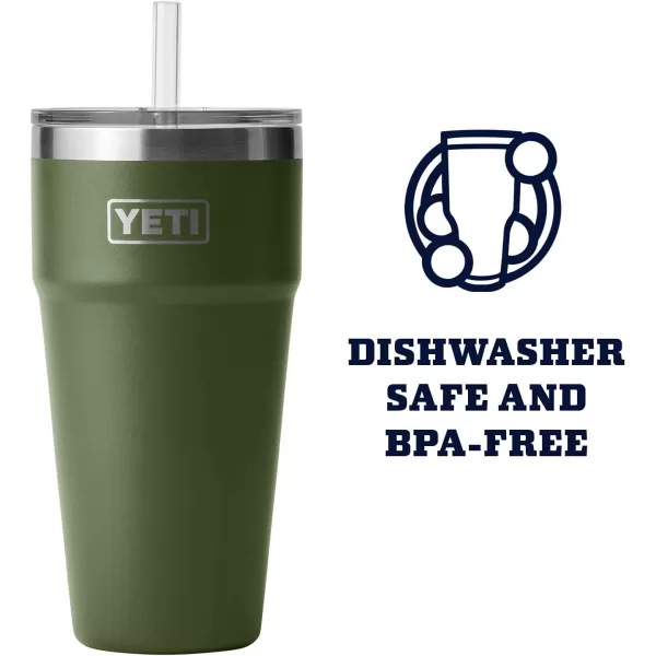 YETI Rambler 26 oz Straw Cup, Vacuum Insulated, Stainless Steel with Straw Lid, Charcoal