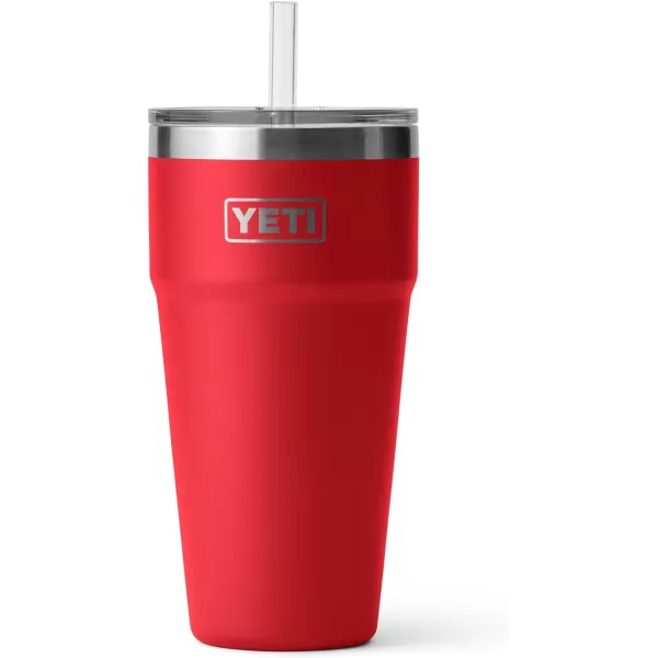 YETI Rambler 26 oz Straw Cup, Vacuum Insulated, Stainless Steel with Straw Lid, Charcoal
