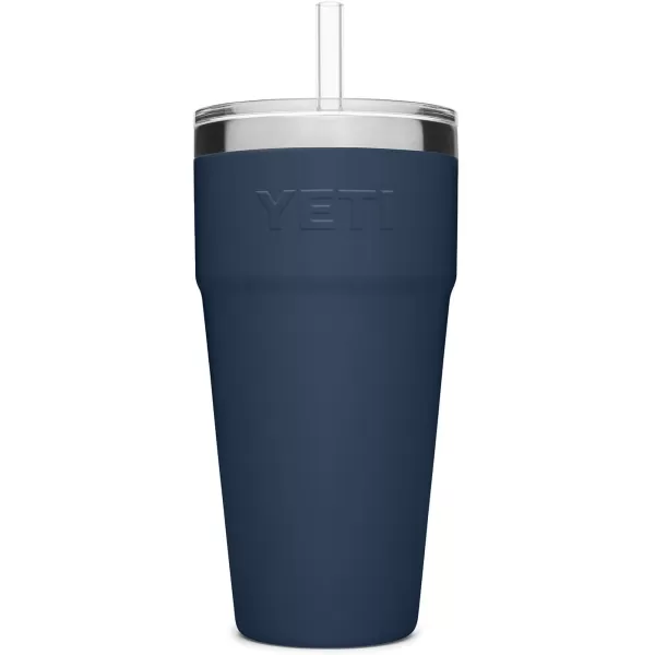 YETI Rambler 26 oz Straw Cup, Vacuum Insulated, Stainless Steel with Straw Lid, Charcoal