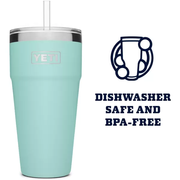 YETI Rambler 26 oz Straw Cup, Vacuum Insulated, Stainless Steel with Straw Lid, Charcoal