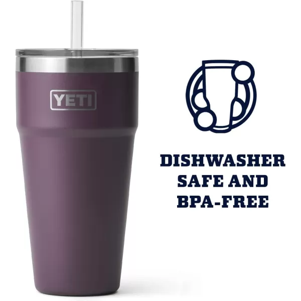 YETI Rambler 26 oz Straw Cup, Vacuum Insulated, Stainless Steel with Straw Lid, Charcoal