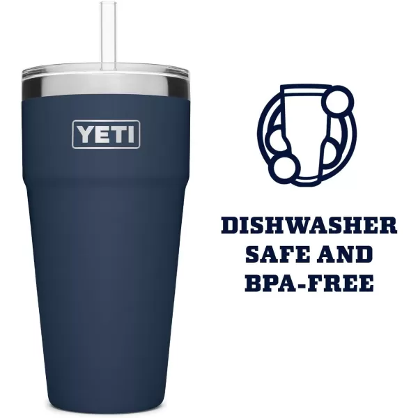 YETI Rambler 26 oz Straw Cup, Vacuum Insulated, Stainless Steel with Straw Lid, Charcoal