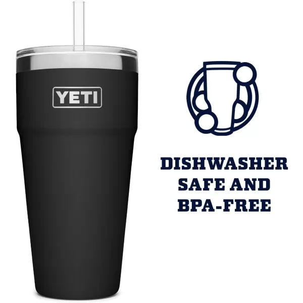 YETI Rambler 26 oz Straw Cup, Vacuum Insulated, Stainless Steel with Straw Lid, Charcoal