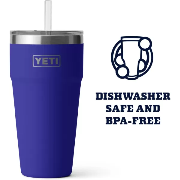YETI Rambler 26 oz Straw Cup, Vacuum Insulated, Stainless Steel with Straw Lid, Charcoal