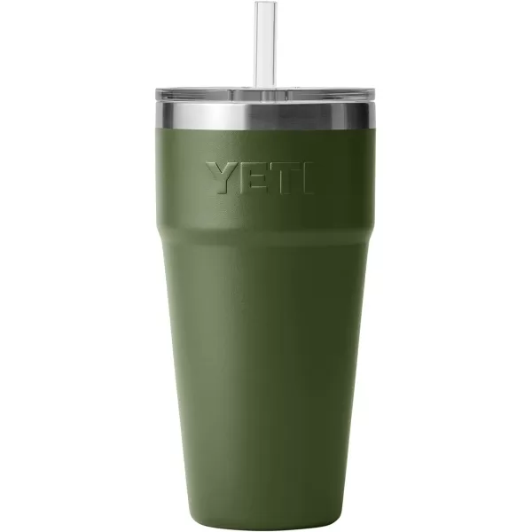YETI Rambler 26 oz Straw Cup, Vacuum Insulated, Stainless Steel with Straw Lid, Charcoal