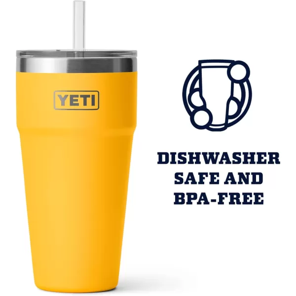 YETI Rambler 26 oz Straw Cup, Vacuum Insulated, Stainless Steel with Straw Lid, Charcoal