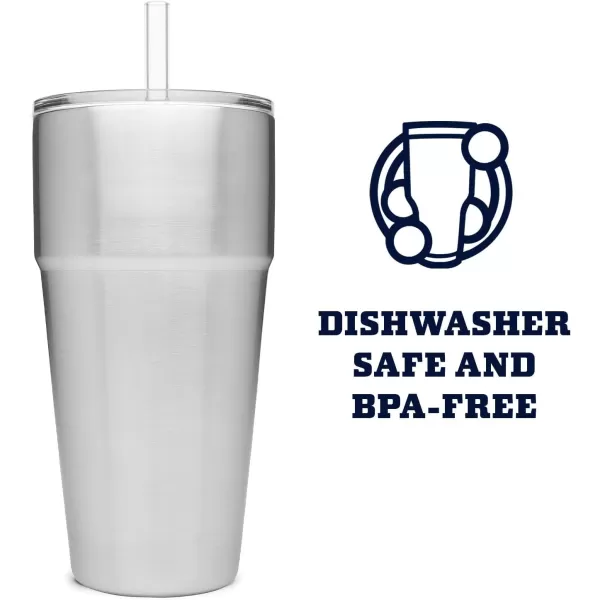 YETI Rambler 26 oz Straw Cup, Vacuum Insulated, Stainless Steel with Straw Lid, Charcoal