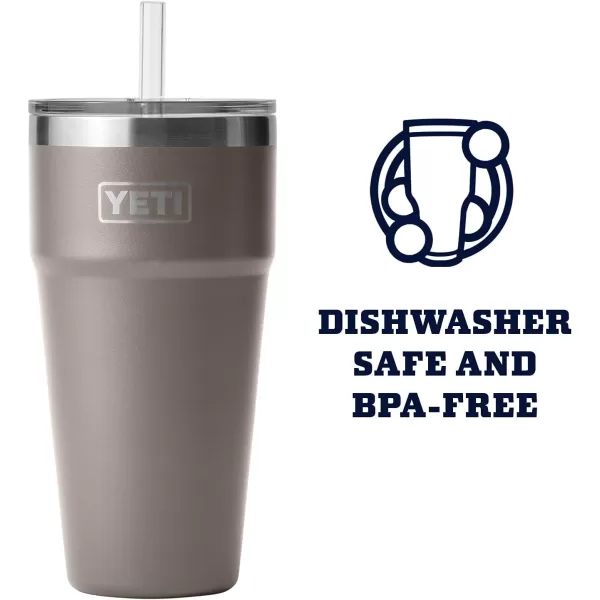 YETI Rambler 26 oz Straw Cup, Vacuum Insulated, Stainless Steel with Straw Lid, Charcoal