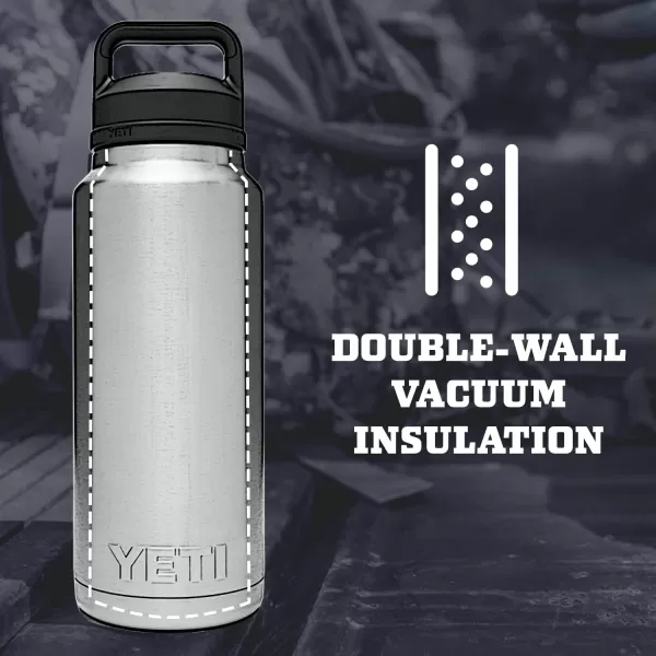 YETI Rambler 36 oz Bottle, Vacuum Insulated, Stainless Steel with Chug Cap, Rescue Red
