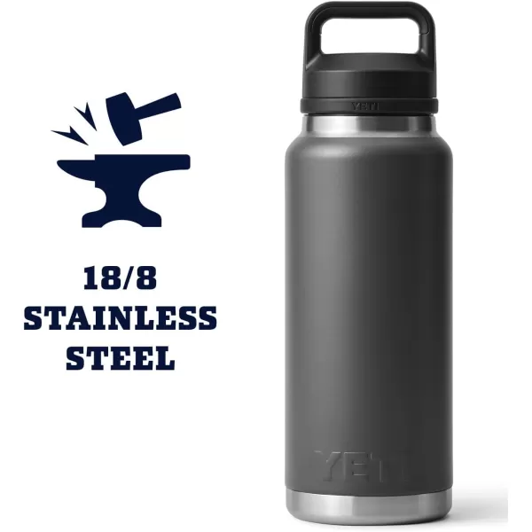 YETI Rambler 36 oz Bottle, Vacuum Insulated, Stainless Steel with Chug Cap, Rescue Red
