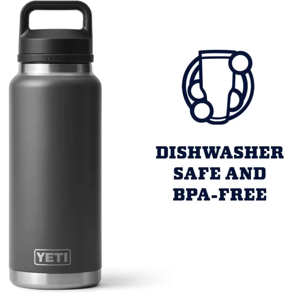 YETI Rambler 36 oz Bottle, Vacuum Insulated, Stainless Steel with Chug Cap, Rescue Red