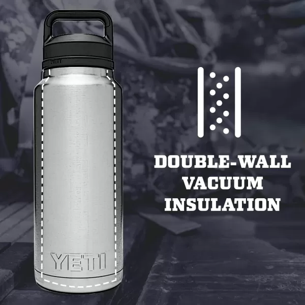 YETI Rambler 36 oz Bottle, Vacuum Insulated, Stainless Steel with Chug Cap, Rescue Red