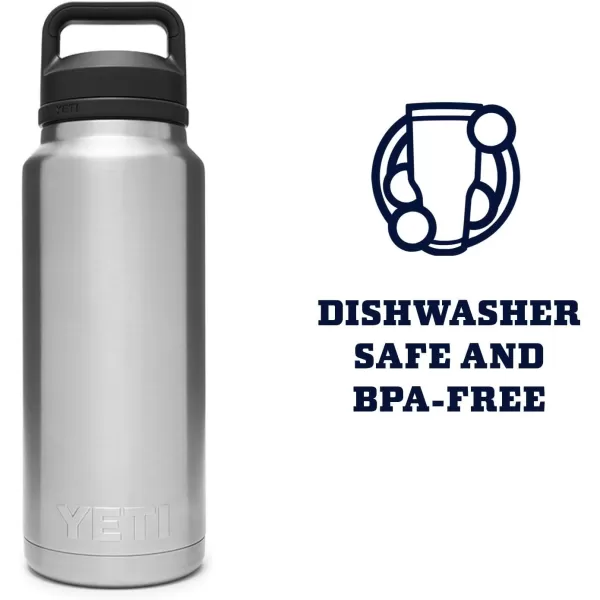 YETI Rambler 36 oz Bottle, Vacuum Insulated, Stainless Steel with Chug Cap, Rescue Red
