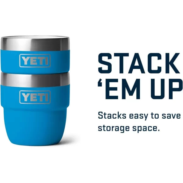 YETI Rambler 4 oz Stackable Cup, Stainless Steel, Vacuum Insulated Espresso/Coffee Cup, 2 Pack, White