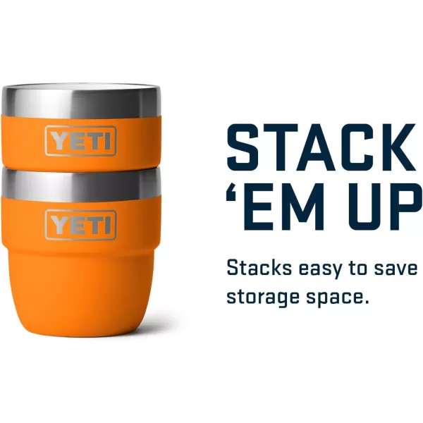 YETI Rambler 4 oz Stackable Cup, Stainless Steel, Vacuum Insulated Espresso/Coffee Cup, 2 Pack, White