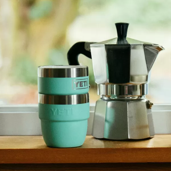YETI Rambler 4 oz Stackable Cup, Stainless Steel, Vacuum Insulated Espresso/Coffee Cup, 2 Pack, White