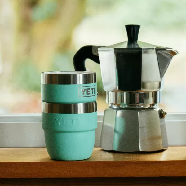 YETI Rambler 4 oz Stackable Cup, Stainless Steel, Vacuum Insulated Espresso/Coffee Cup, 2 Pack, White
