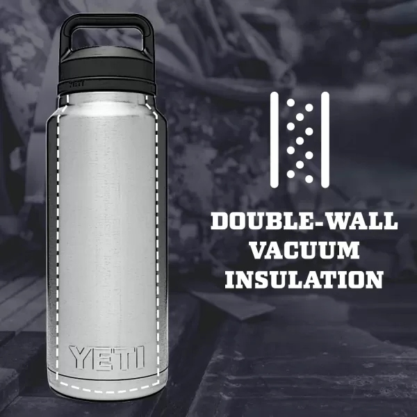 YETI Rambler 46 oz Bottle, Vacuum Insulated, Stainless Steel with Chug Cap, Rescue Red