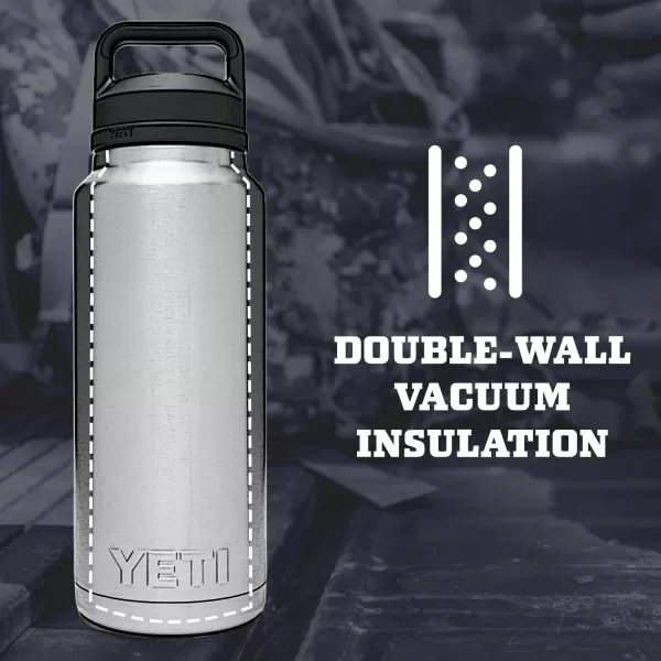 YETI Rambler 46 oz Bottle, Vacuum Insulated, Stainless Steel with Chug Cap, Rescue Red