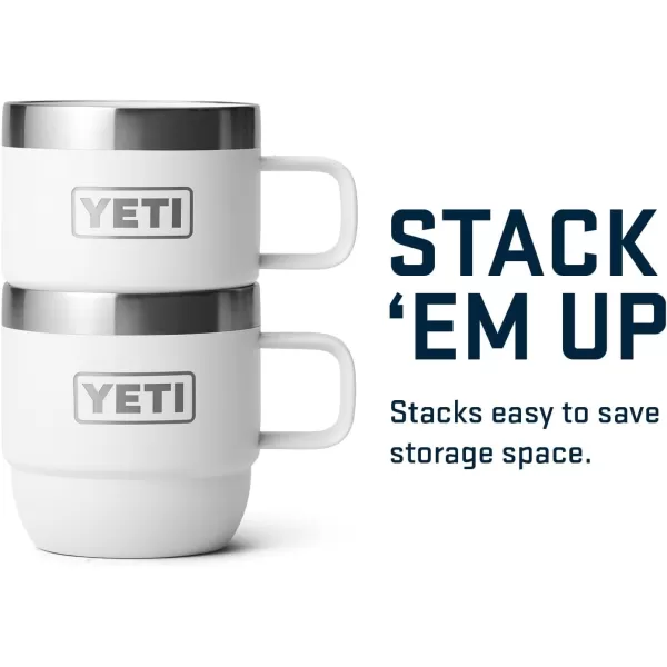 YETI Rambler 6 oz Stackable Mug, Stainless Steel, Vacuum Insulated Espresso/Coffee Mug, 2 Pack, Charcoal