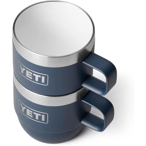 YETI Rambler 6 oz Stackable Mug, Stainless Steel, Vacuum Insulated Espresso/Coffee Mug, 2 Pack, Charcoal