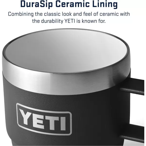 YETI Rambler 6 oz Stackable Mug, Stainless Steel, Vacuum Insulated Espresso/Coffee Mug, 2 Pack, Charcoal