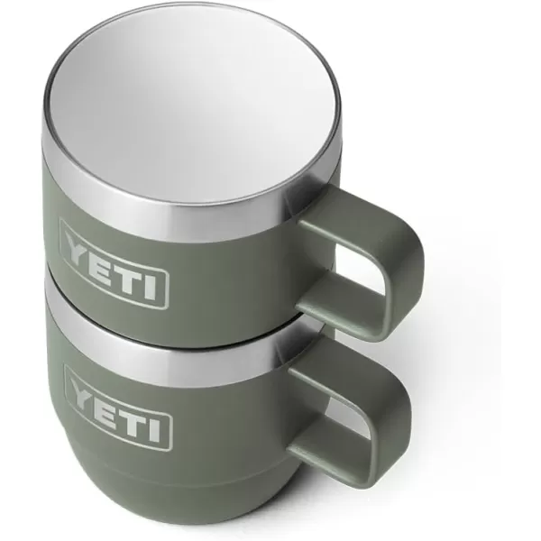 YETI Rambler 6 oz Stackable Mug, Stainless Steel, Vacuum Insulated Espresso/Coffee Mug, 2 Pack, Charcoal