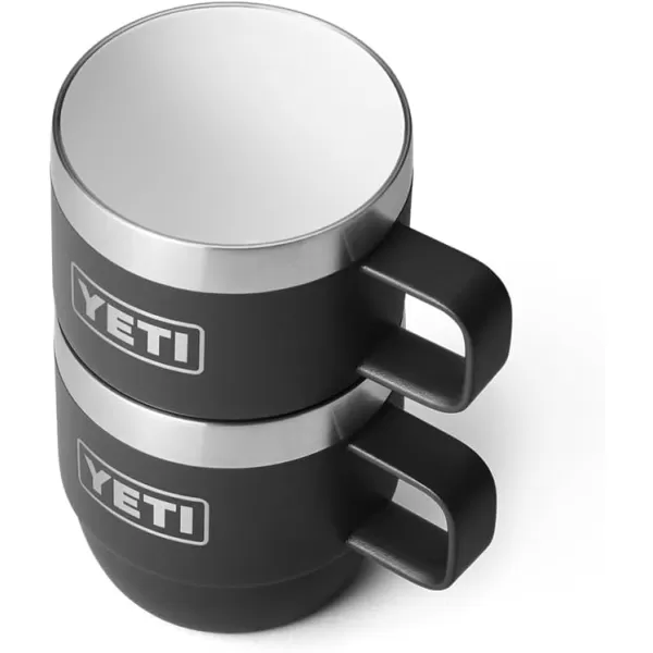 YETI Rambler 6 oz Stackable Mug, Stainless Steel, Vacuum Insulated Espresso/Coffee Mug, 2 Pack, Charcoal