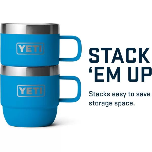 YETI Rambler 6 oz Stackable Mug, Stainless Steel, Vacuum Insulated Espresso/Coffee Mug, 2 Pack, Charcoal