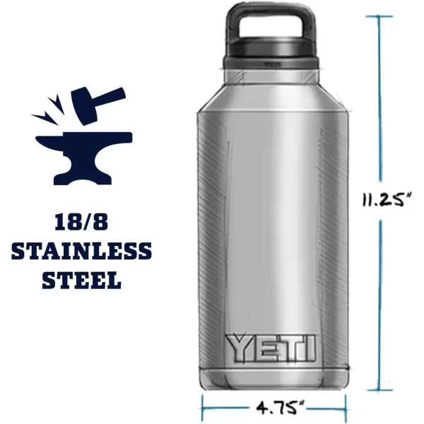YETI Rambler 64 oz Bottle, Vacuum Insulated, Stainless Steel with Chug Cap, Black