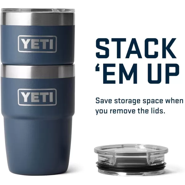 YETI Rambler 8 oz Stackable Cup, Stainless Steel, Vacuum Insulated Espresso Cup with MagSlider Lid, Navy