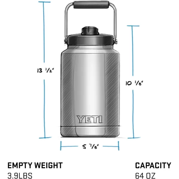 YETI Rambler Half Gallon Jug, Vacuum Insulated, Stainless Steel with MagCap, King Crab