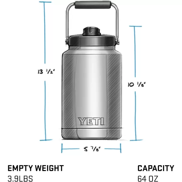 YETI Rambler Half Gallon Jug, Vacuum Insulated, Stainless Steel with MagCap, King Crab