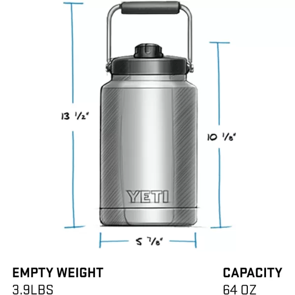 YETI Rambler Half Gallon Jug, Vacuum Insulated, Stainless Steel with MagCap, King Crab