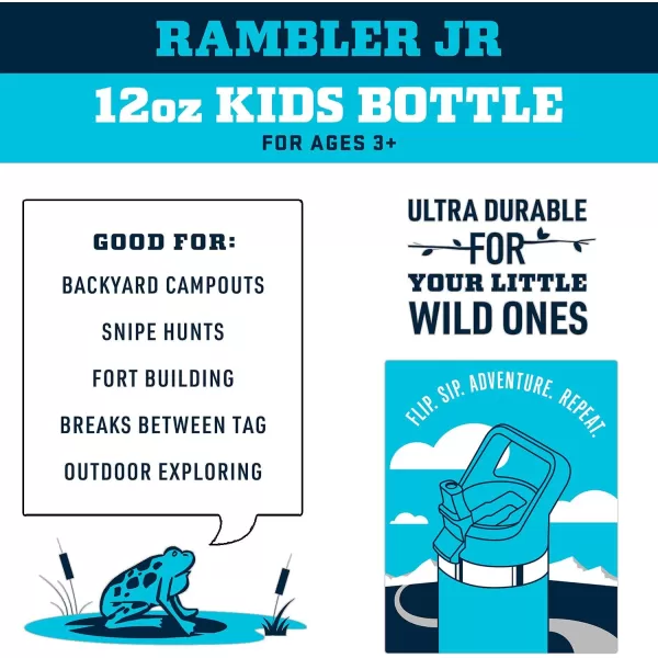 YETI Rambler Jr. 12 oz Kids Bottle, with Straw Cap