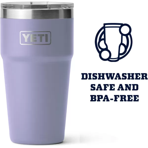YETI Rambler Stackable Pint, Vacuum Insulated, Stainless Steel with MagSlider Lid, Black