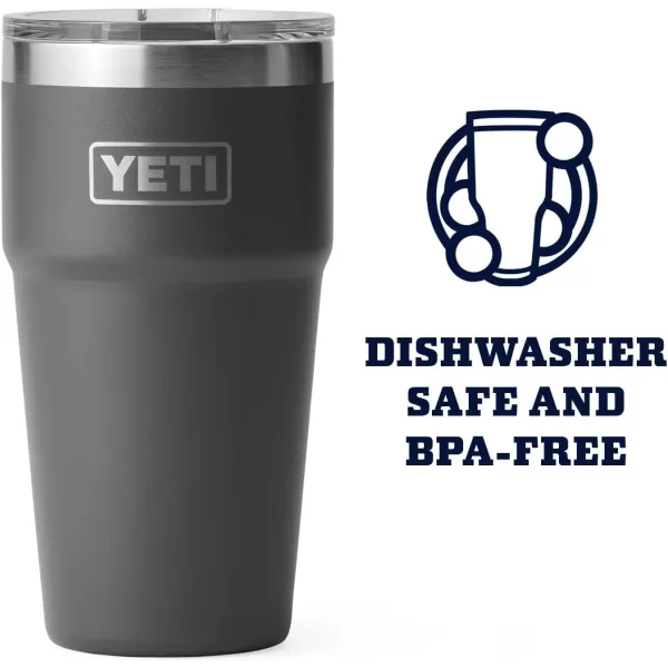 YETI Rambler Stackable Pint, Vacuum Insulated, Stainless Steel with MagSlider Lid, Black