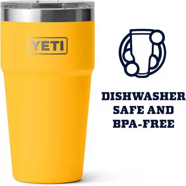 YETI Rambler Stackable Pint, Vacuum Insulated, Stainless Steel with MagSlider Lid, Black