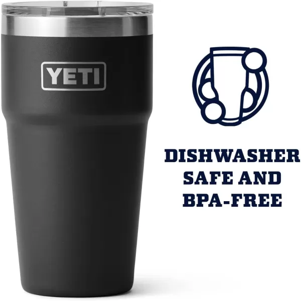 YETI Rambler Stackable Pint, Vacuum Insulated, Stainless Steel with MagSlider Lid, Black