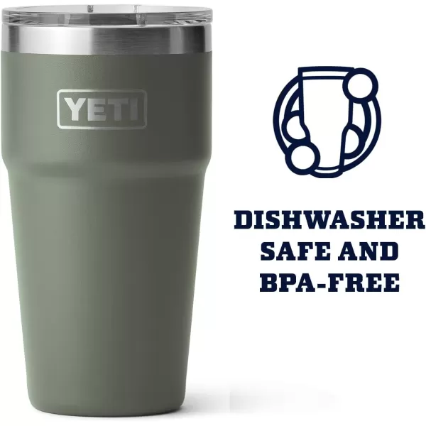 YETI Rambler Stackable Pint, Vacuum Insulated, Stainless Steel with MagSlider Lid, Black
