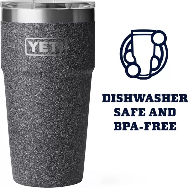 YETI Rambler Stackable Pint, Vacuum Insulated, Stainless Steel with MagSlider Lid, Black