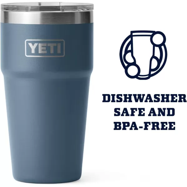 YETI Rambler Stackable Pint, Vacuum Insulated, Stainless Steel with MagSlider Lid, Black