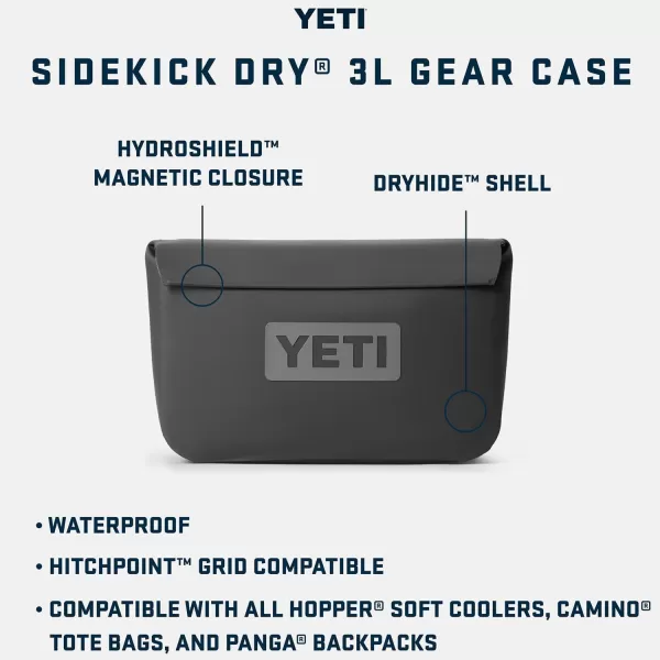 YETI Sidekick Dry 3L Gear Case, Charcoal
