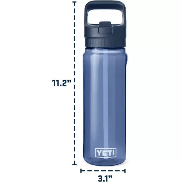 YETI Yonder 600 ml/20 oz Water Bottle with Yonder Straw Cap, Navy