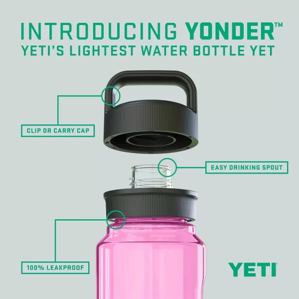 YETI Yonder 750 ml/25 oz Water Bottle with Yonder Chug Cap, Power Pink